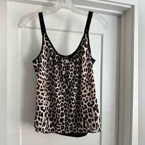 Express Leopard Print zip front Camisole Top